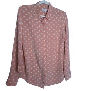 Equipment Peach Polka Dot Blouse